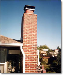 Front of fireplace chimney